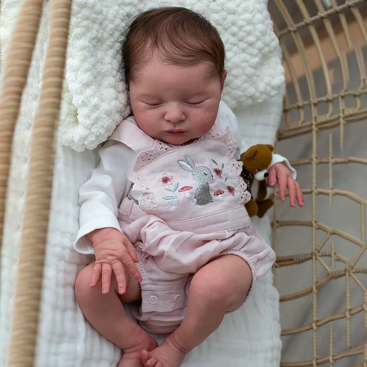 [New]20" Handmade Lifelike Reborn Baby Doll Sleeping Girl Abigail Newborn Painted Hair Baby Doll