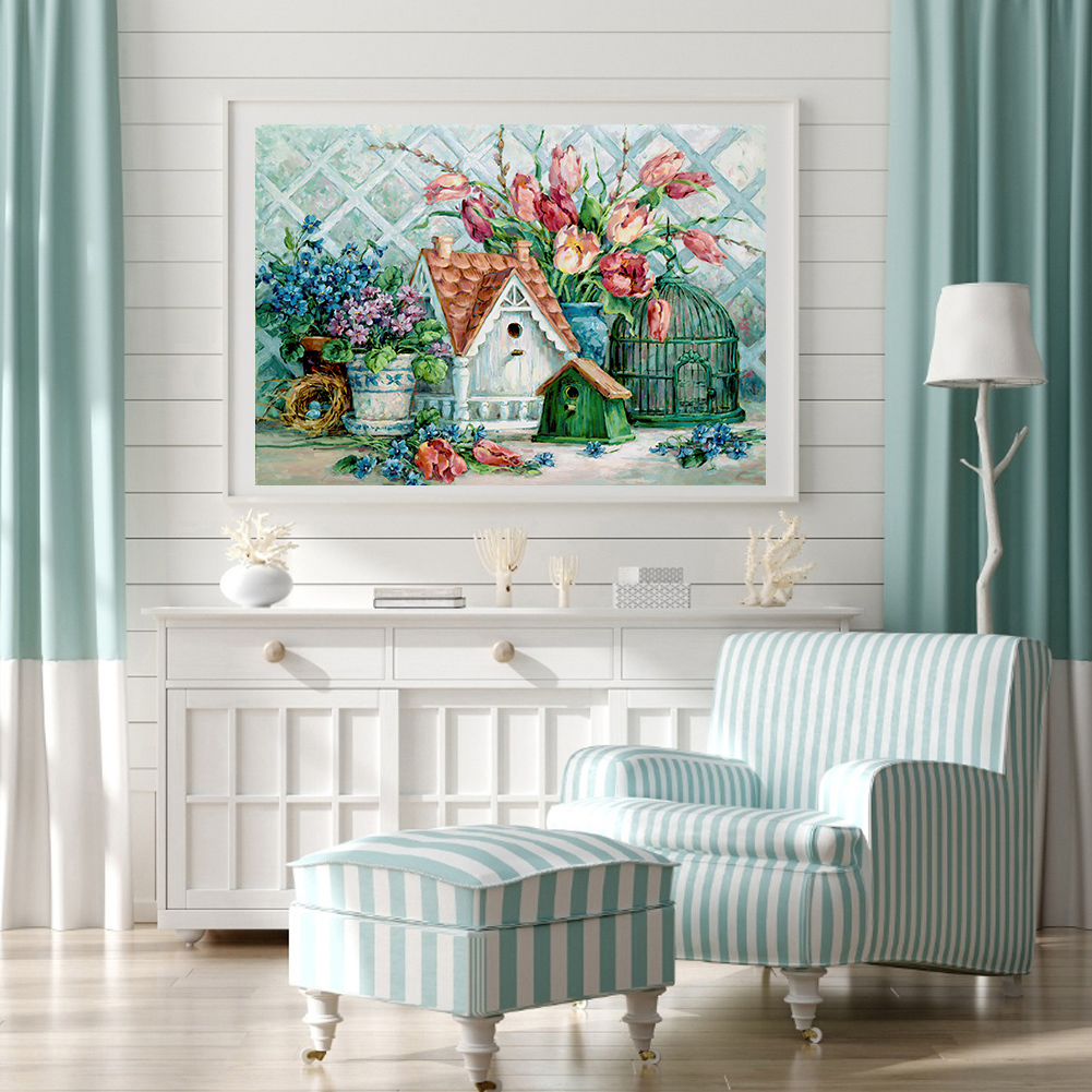 

Flower Bird House - Round Drill Diamond Painting - 40*30CM, 03, 501 Original
