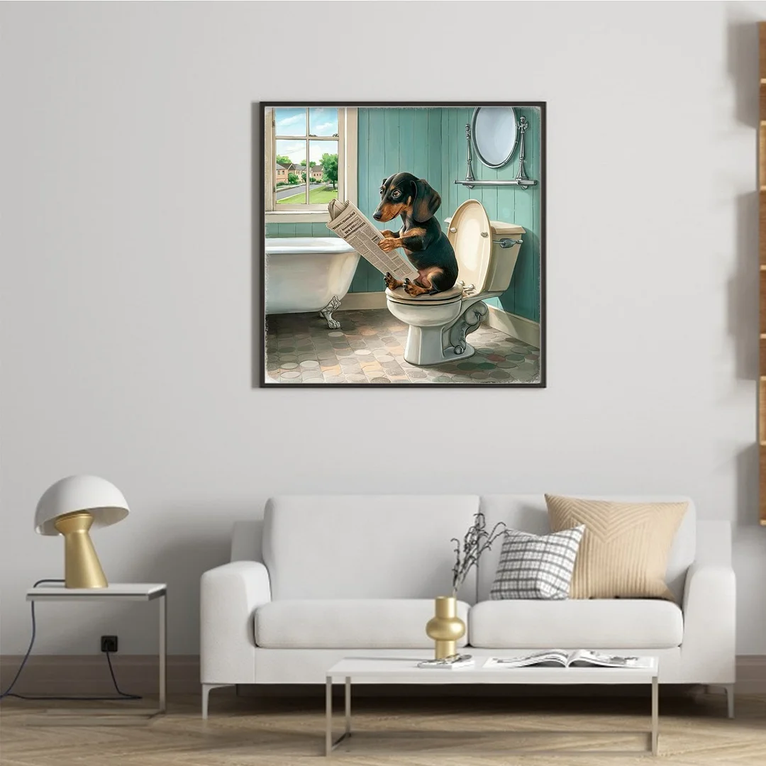 Dachshund Full 11CT DIY Stamped Cross Stitch Kits 40x40cm for Adults Home Decor