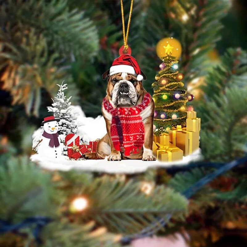 VigorDaily English Bulldog Christmas Ornament SM073