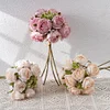 Bridal Pink Purple 12 Heads Rose Artificial Flower Bouquet Home Vase Faux Floral Decor