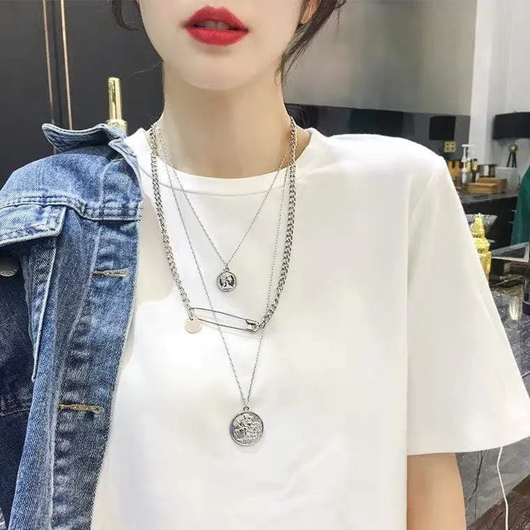 Layered Pin COIN PIN LAYERED NECKLACE