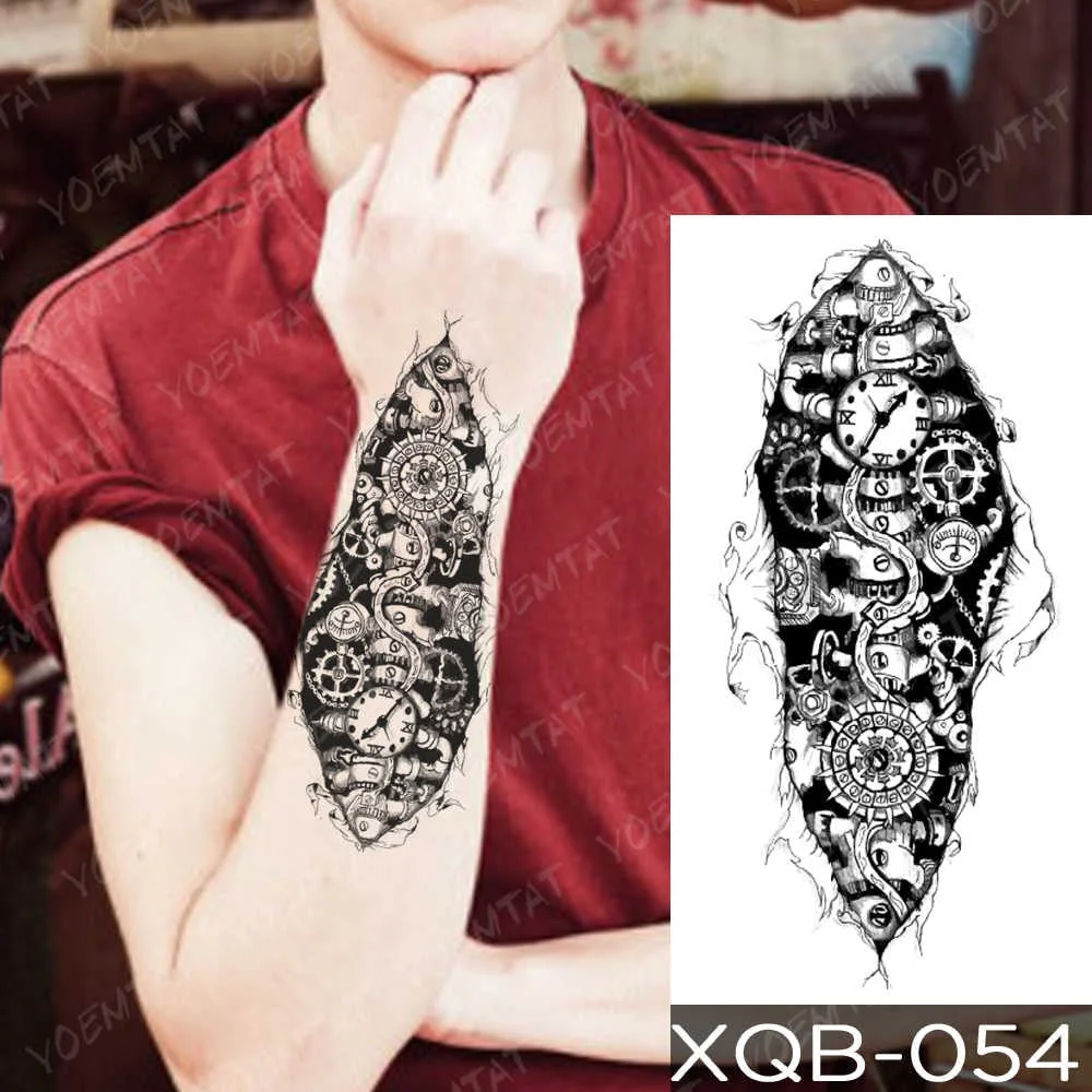 Waterproof Temporary Tattoo Sticker Totem Leopard Flash Tattoos Dragon Tiger Wolf Lion Body Art Arm Fake Tatoo Women Men