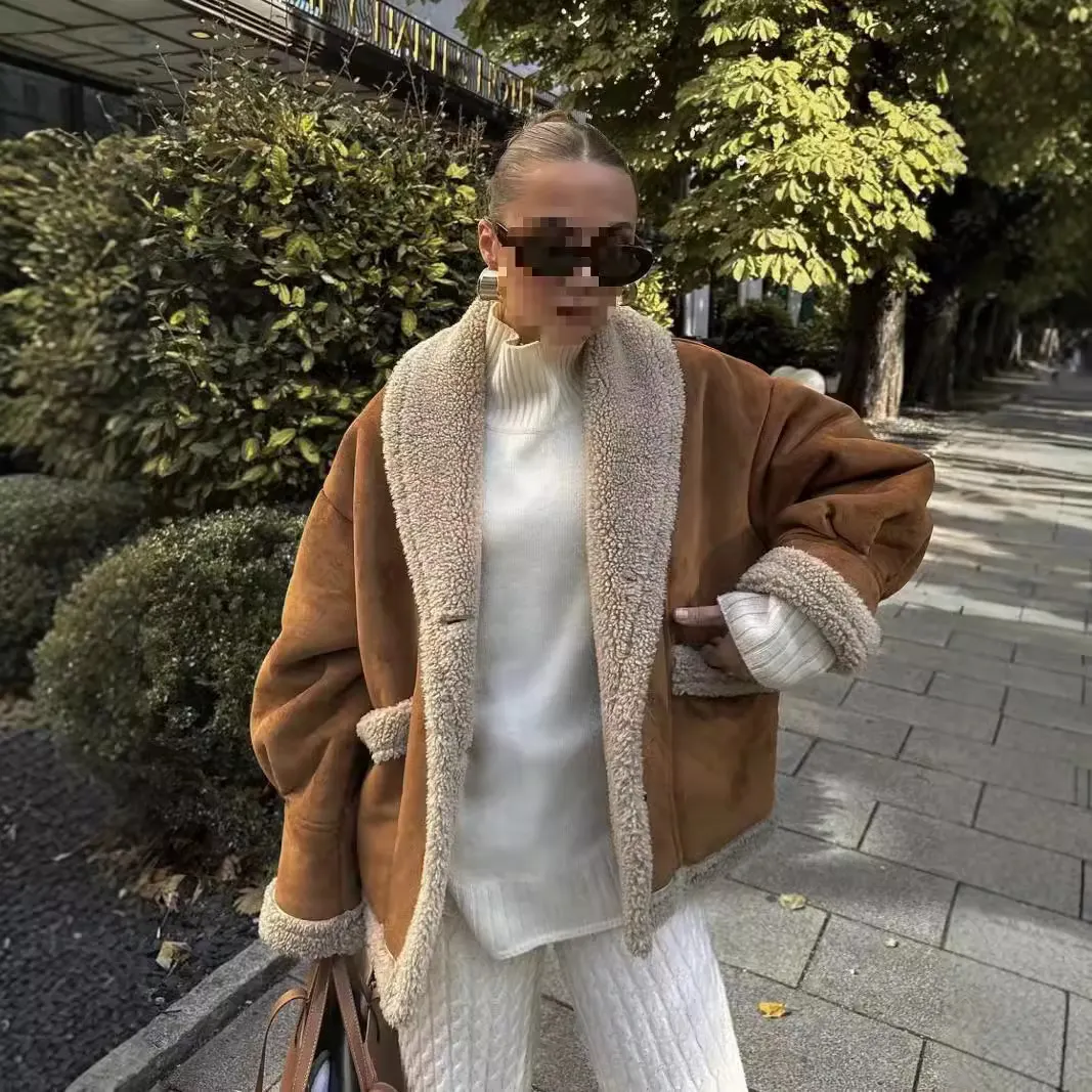 Nigikala Nigikala Women's Clothing 2025 Autumn And Winter New Wool Coat Collar Loose Fur