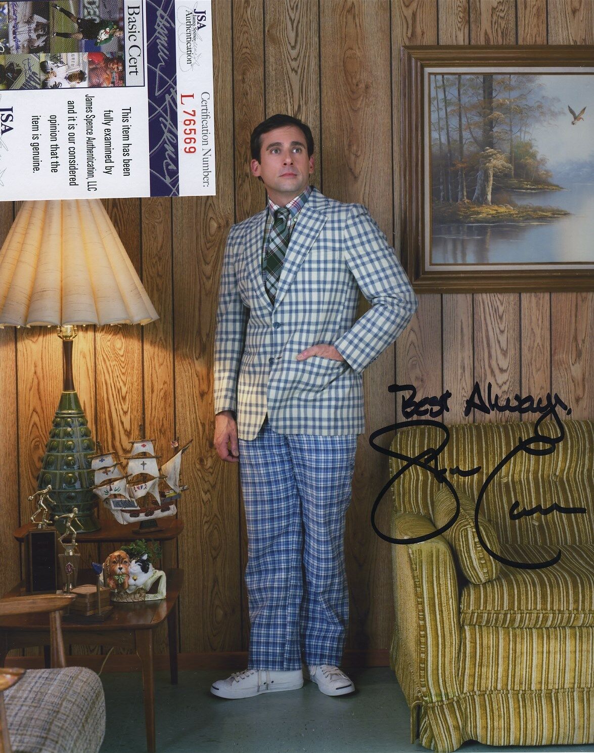 STEVE CARELL SIGNED AUTOGRAPHED COLOR Photo Poster painting GET SMART JSA COA JAMES SPENCE