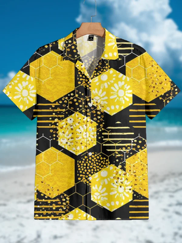 Men's Honeycomb Art Print Shirt