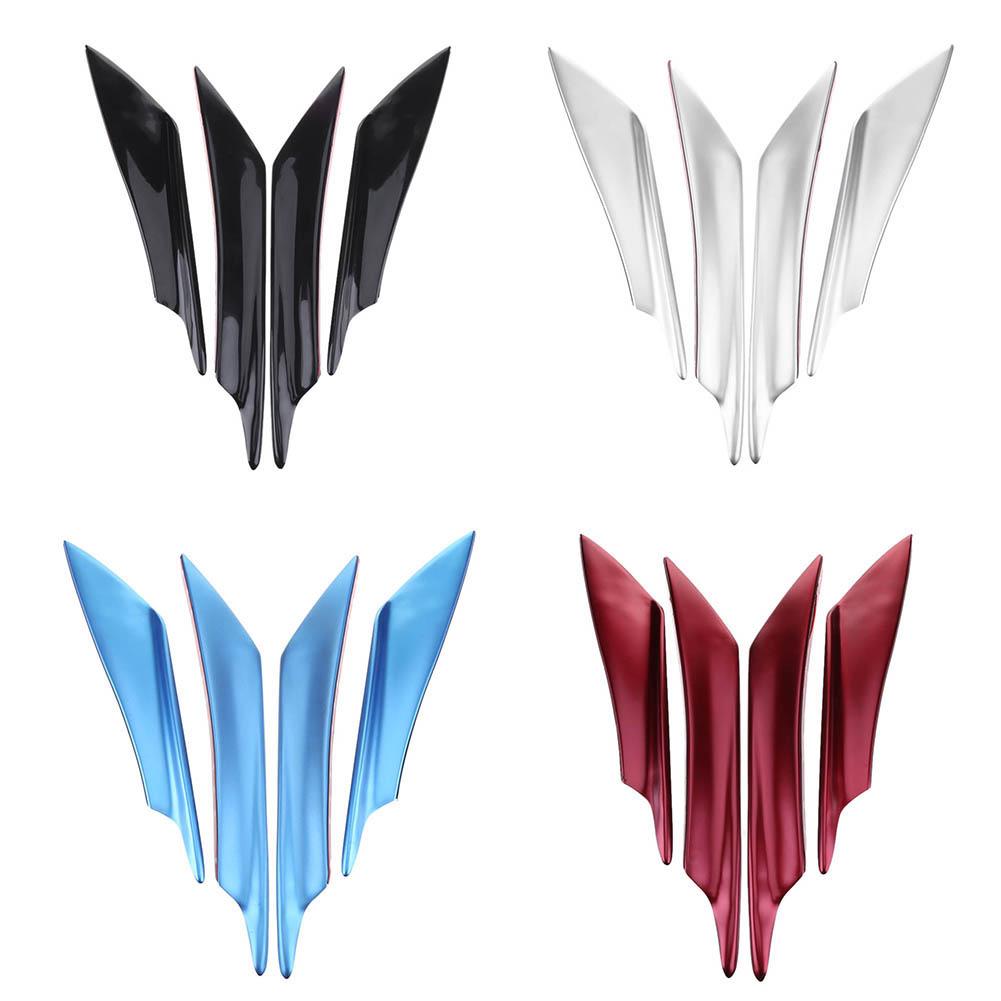 

4pcs Front Bumper Splitter Fins Body Spoiler Canards Trims for Car Trunk, Black, 501 Original