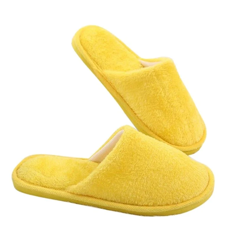 Cute Soft Plush Cotton Slippers Unisex Non-slip Couples Slippers Furry Indoor Home Slippers Women Bedroom Shoes Flip Flops Flats