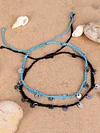 4piece Hand-woven Copper Disc Decor Anklet