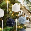 18PCS Blue White Silver Christmas Tree Hanging Decors Set