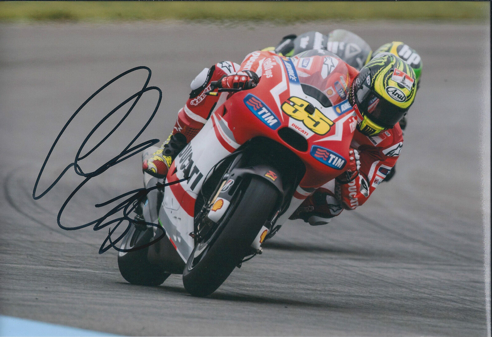 Cal CRUTCHLOW SIGNED Ducati Autograph 12x8 Photo Poster painting British AFTAL COA British Rider