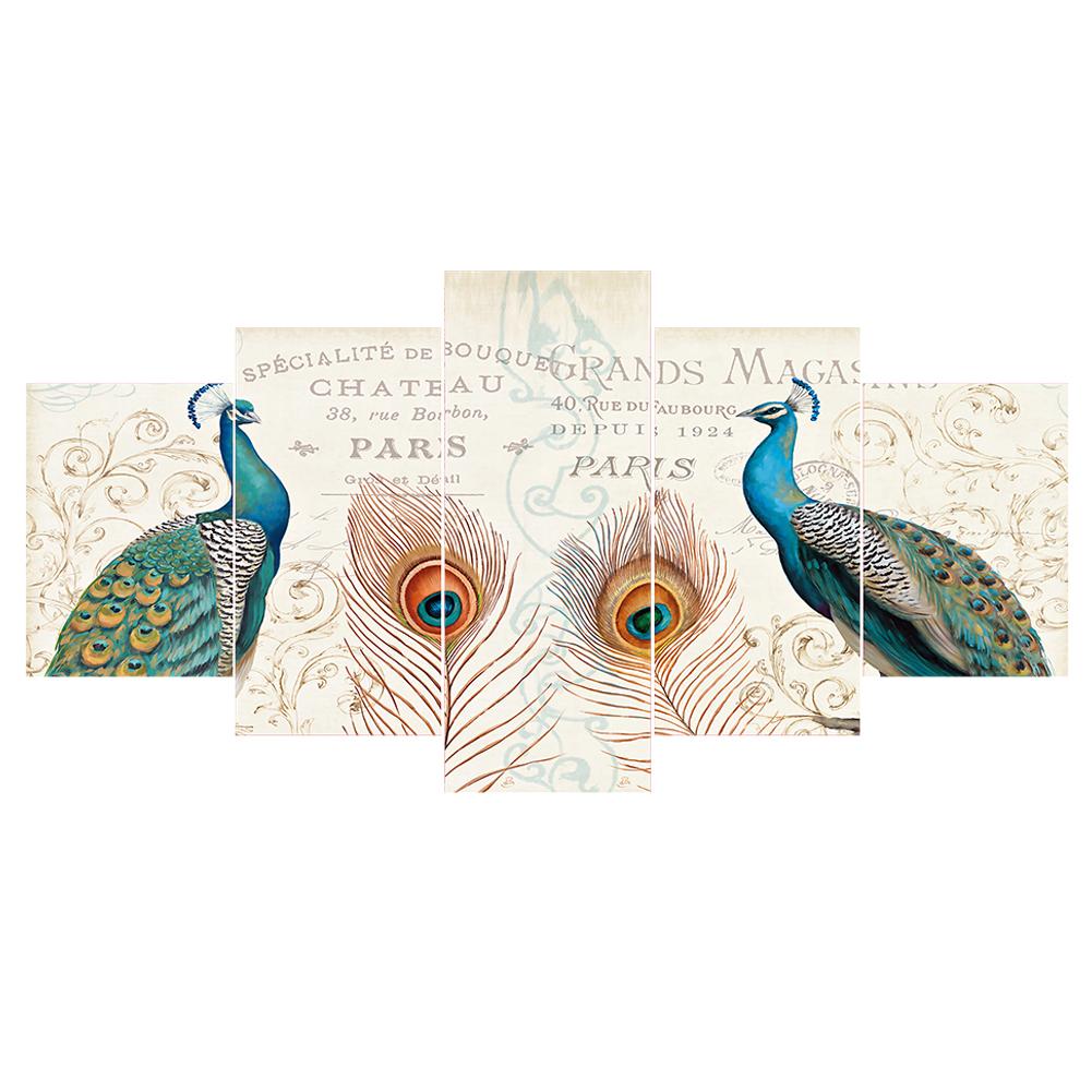 

5pcs Peafowl Embroidery-Round Drill Diamond Painting-95X45CM, 501 Original