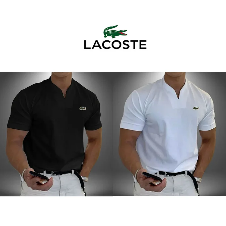 Pánske tričko s krátkym rukávom a výstrihom do V Lacoste®, 2 kusy