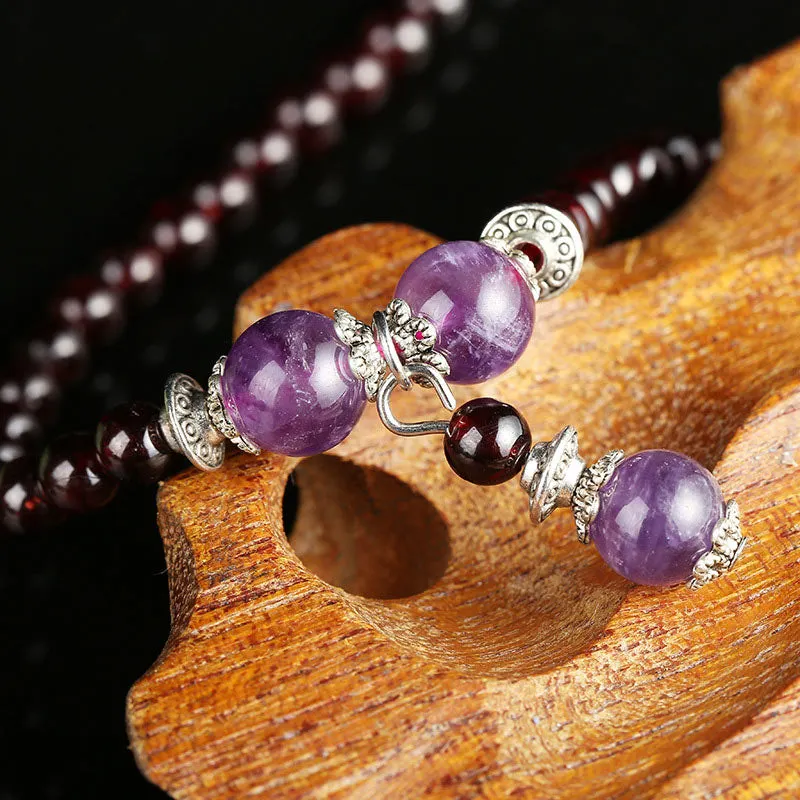 Natural Garnet Amethyst Protection Bracelet