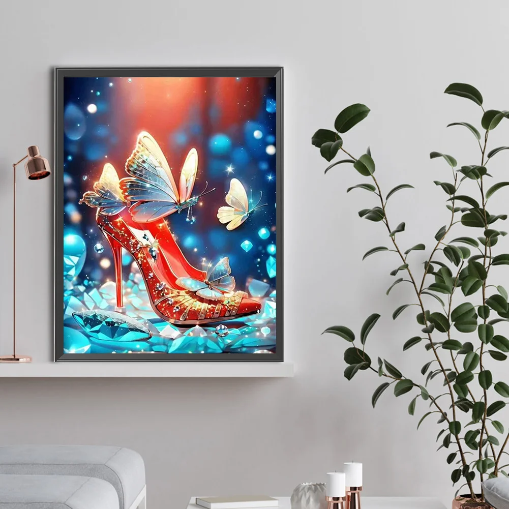 Diamond Painting - Full Round Drill - Butterfly High Heels(Canvas|30*40cm)