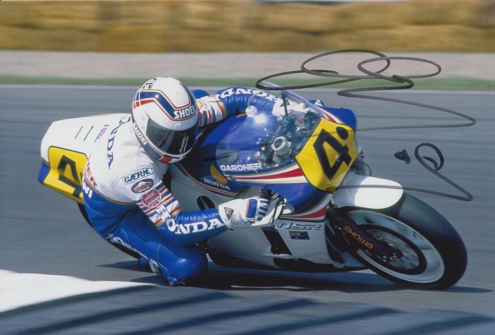 Wayne Gardner Hand Signed 12x8 Photo Poster painting - Honda MotoGP Autograph 7.