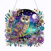 (Upgrade Size)DIY Double Sided Effect Diamond Painting Hanging Pendant Kit (Owl)