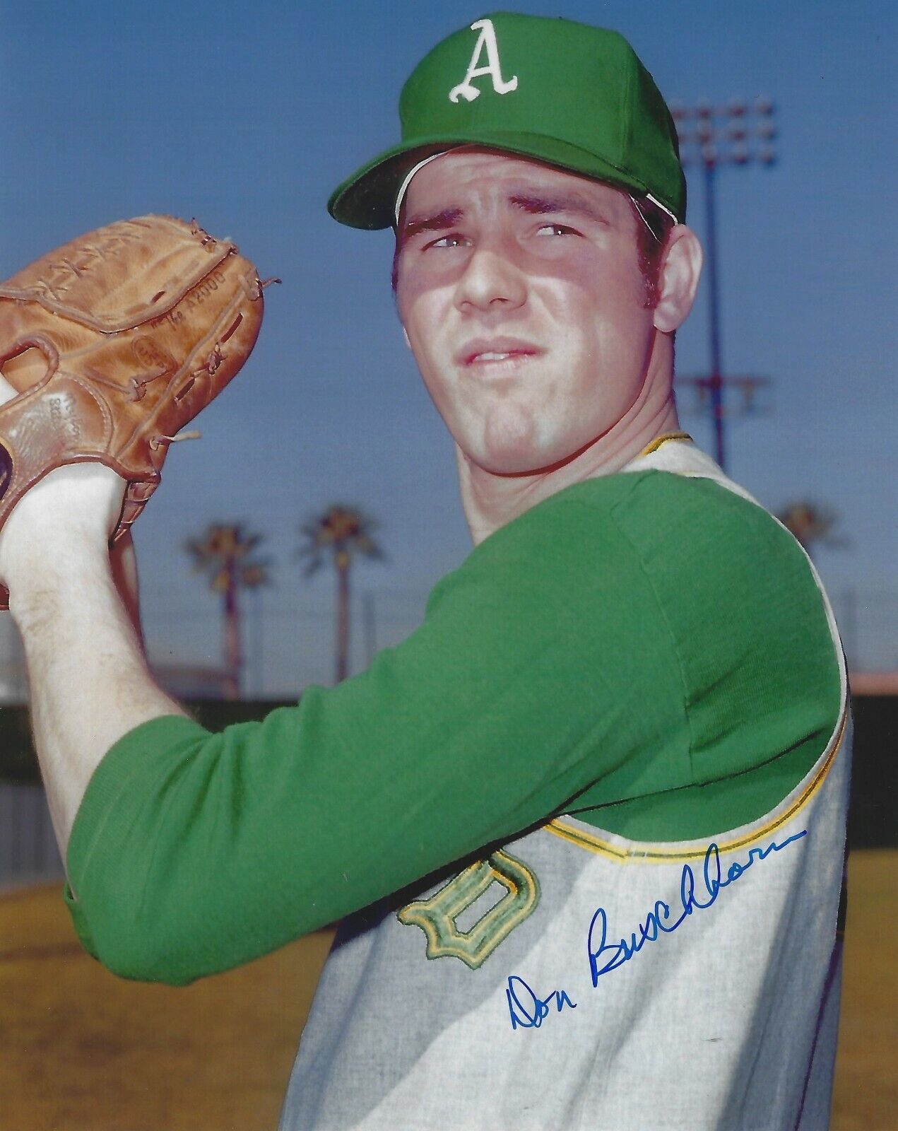 Autographed DON BUSCHHORN Oakland A's 8x10 Photo Poster painting - COA