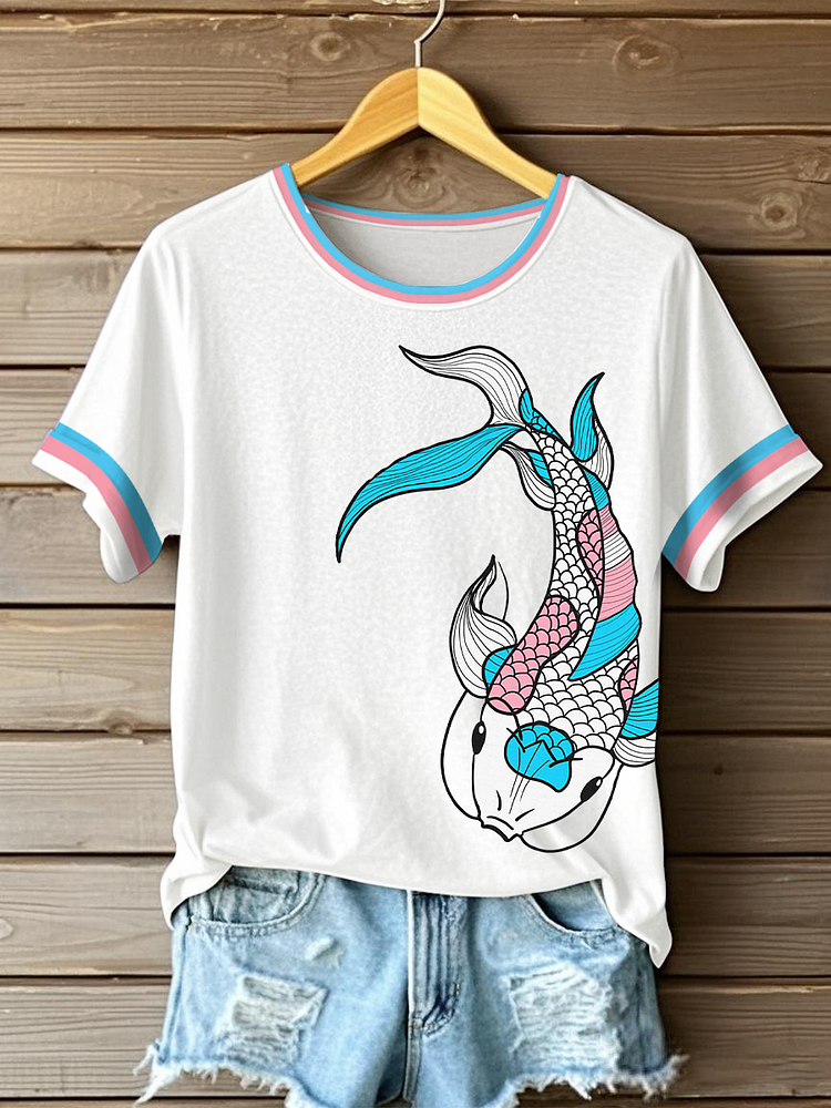 Frauen Stolz Monat Trans Koi Trans T-Shirt