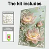 DIY Pearl Painting Pink Lotus for Home Decor with Frame(30x40cm)