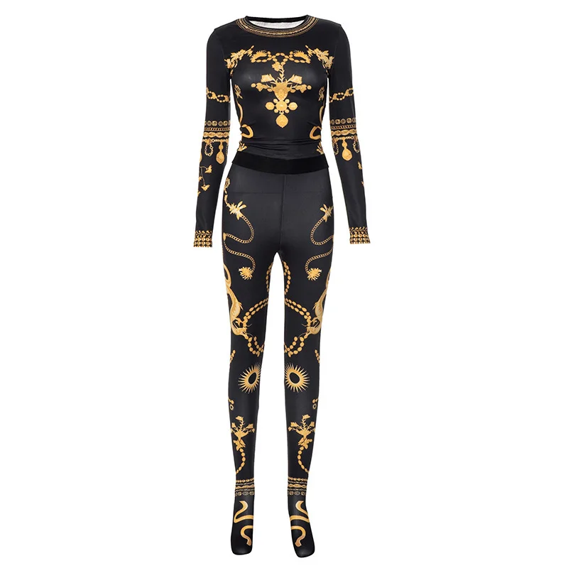 Brownm Brownm Women's Spring New Positioning Printing Long-Sleeved Collar Blouses Two Sets