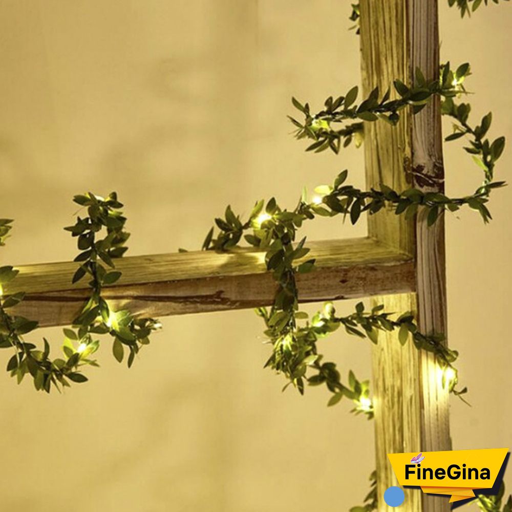 Christmas Lights Tiny Leaves Garland Fairy Light Led Copper Wire Battery String Lights For Wedding Forest Table Christmas Home