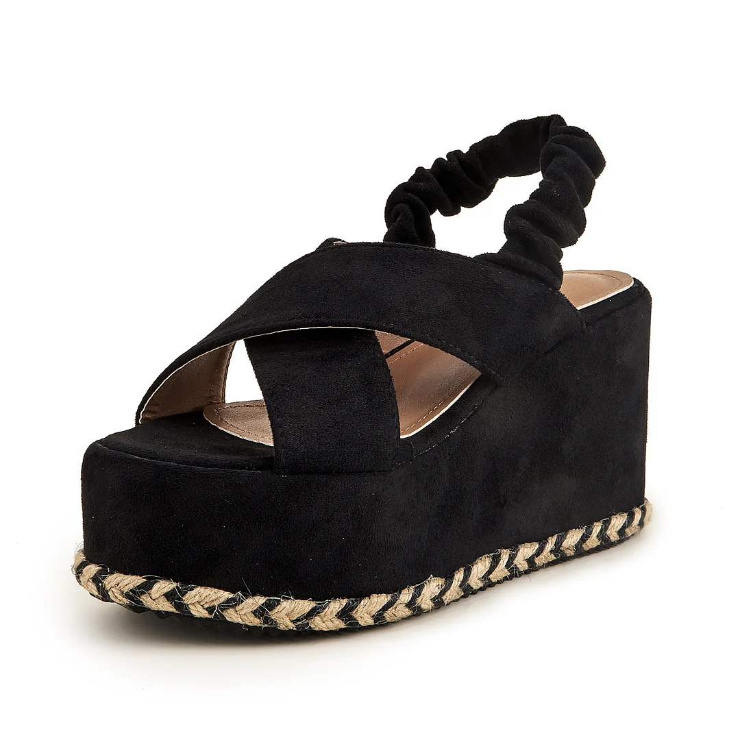 Spring/summer women's vintage suede platform sandals