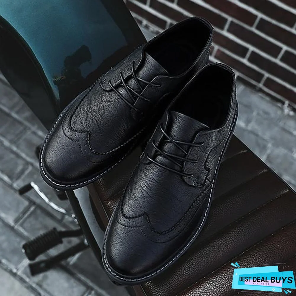 Men's Summer / Fall Business / Vintage / British Daily Office & Career Oxfords Nappa Leather Breathable Non-Slipping Wear Proof Black / Khaki / Gray