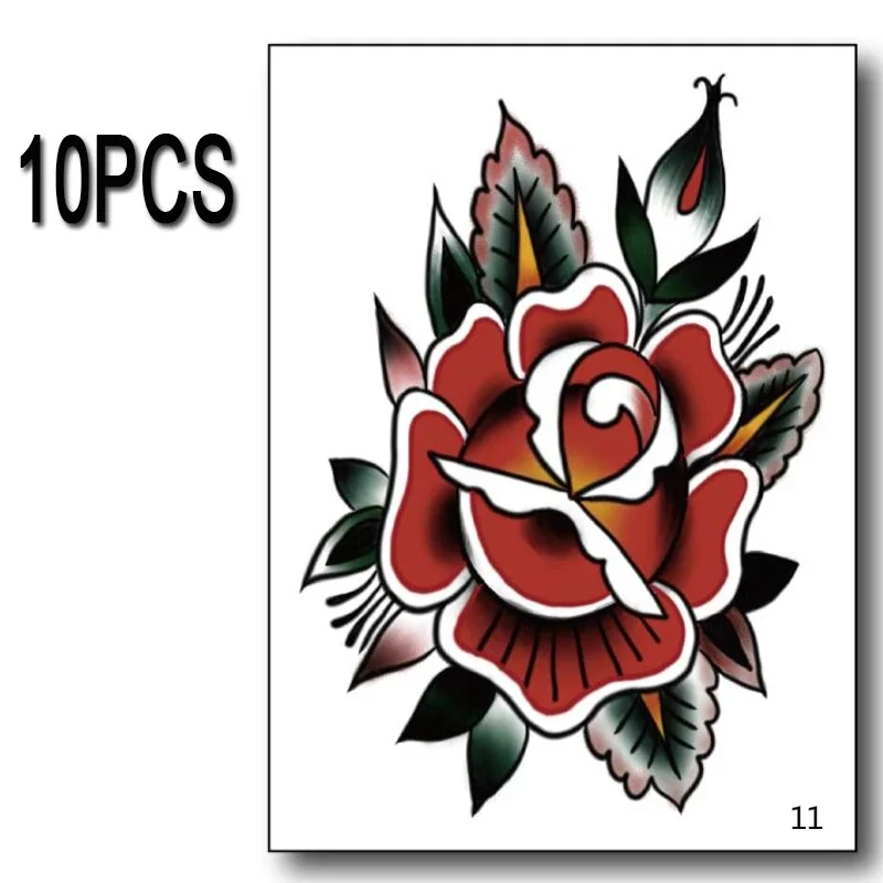 Sdrawing Waterproof Temporary Tattoo Sticker Hand flower tattoo Rose Fake flash Tattoo Arm Foot Back body art Girl Women Men
