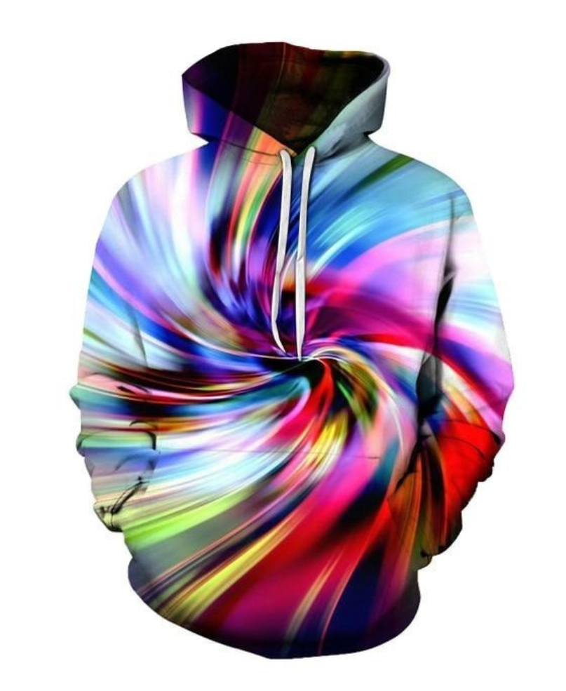 Rainbow Digital Swirl Hoodie My 3D Hoodie