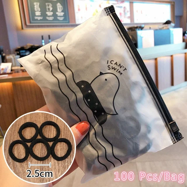 50/100/200 Pcs/Bag Children Cute Candy Random Solid Elastic Hair Bands Girls Lovely Srunchies Rubber Bands Kid Hair Accessories