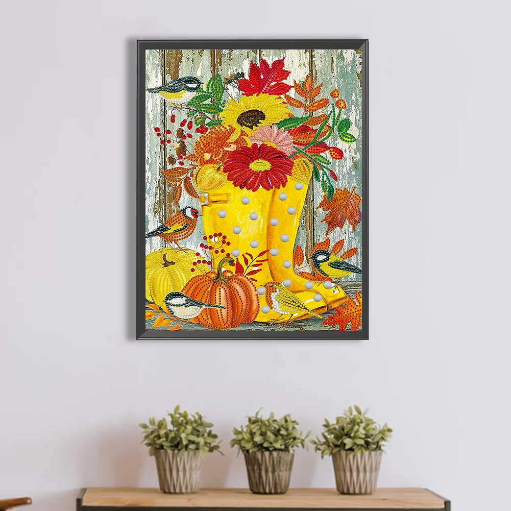 Diamond Painting - Partial Special Shaped Drill - Pumpkin Flora(Canvas|30*40cm)