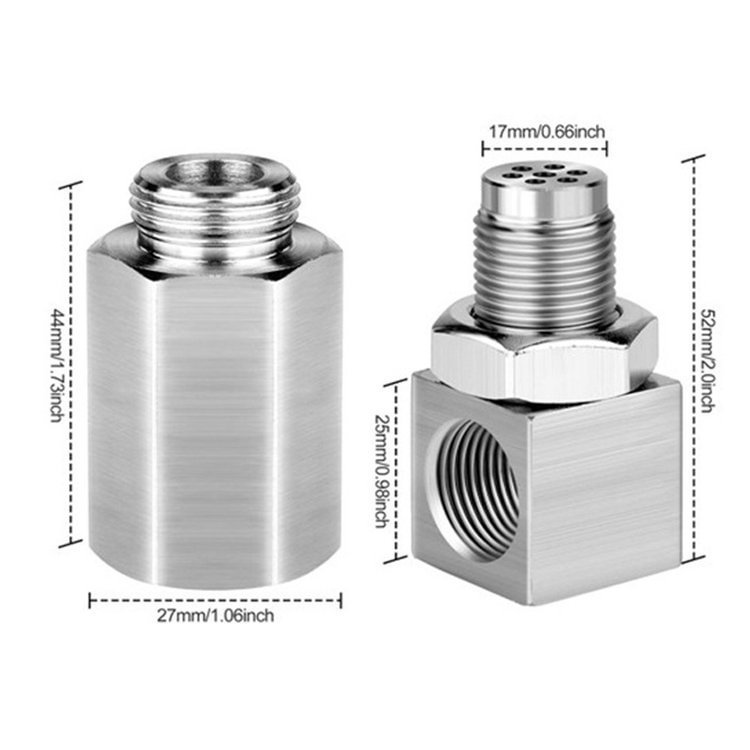 90 Degree Check Engine Light Eliminator O2 Sensor Adapter with Mini CAT