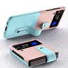 Fashion Colorblock Wristband Holder Phone Case For Samsung Galaxy Z Flip 3 5G