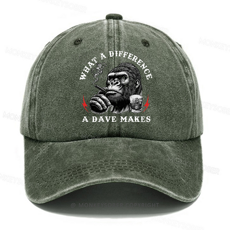 What A Difference A Dave Makes Washed Baseball Caps