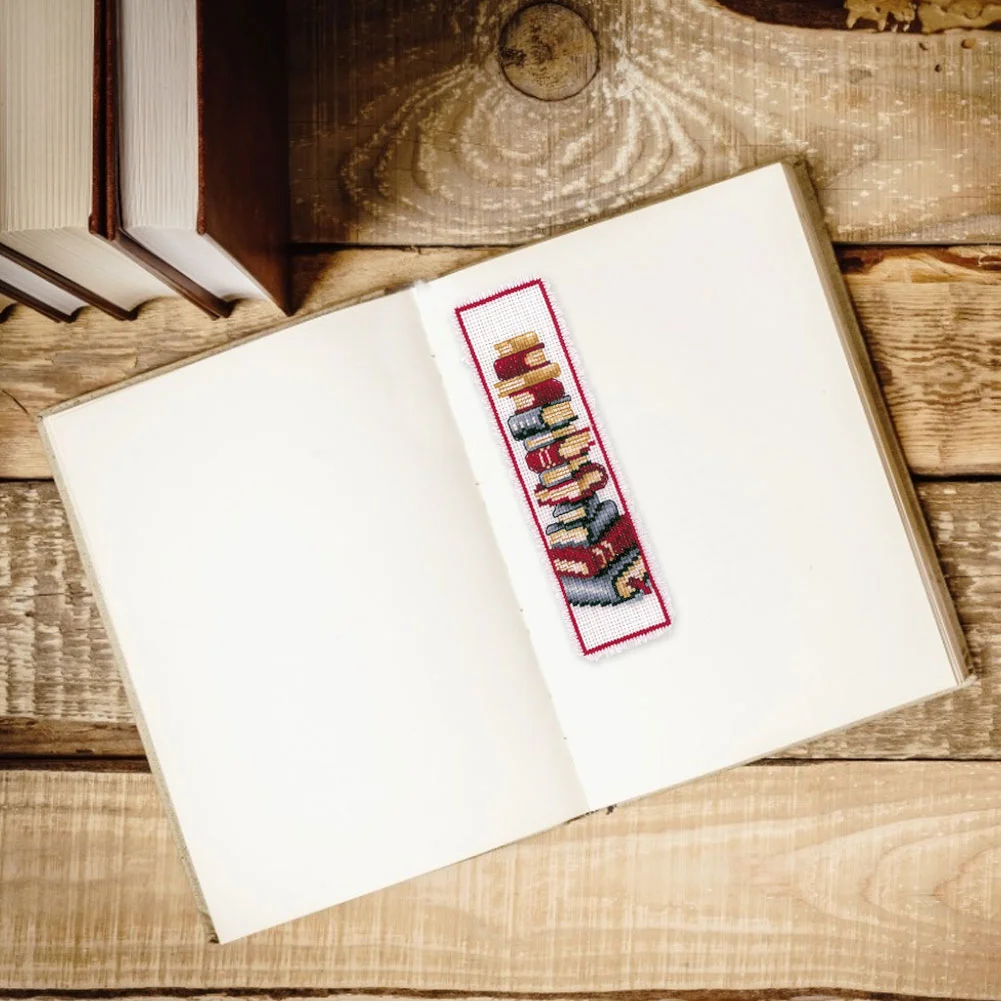 14ct 2-Strand Double-sided Counted Cross Stitch Bookmark - Book(18*6cm)