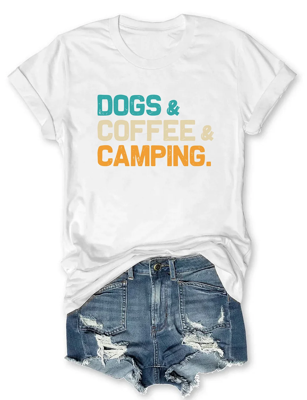 Dogs Coffee Camping T-shirt