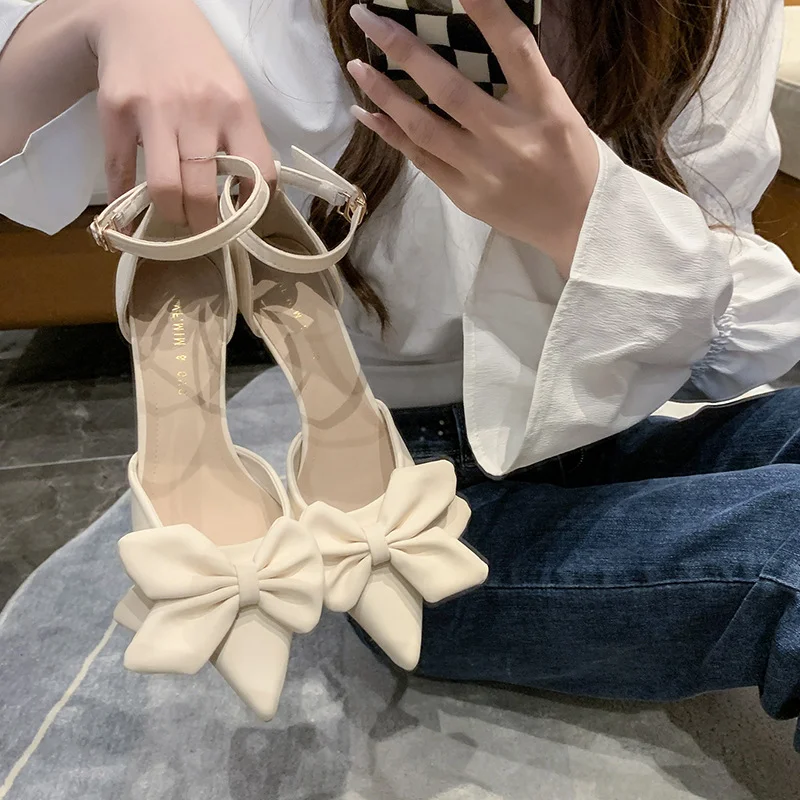 Tanguoant Tanguoant Heel Shoes Spring 2023 New High Heels With A Bow