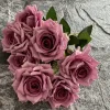 7 Stems Large 10cm Diamond Rose Artificial Flower Bunch