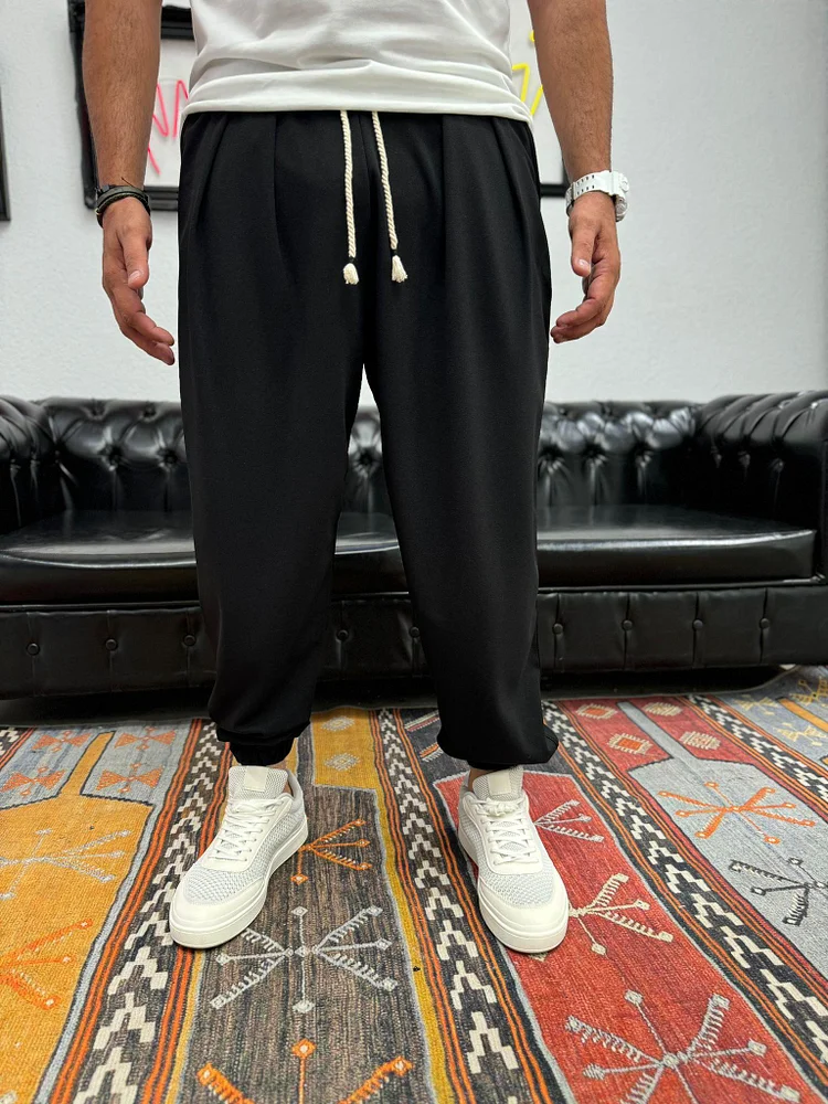 Lace-Up Color-Blocked Men's Jogging Pants