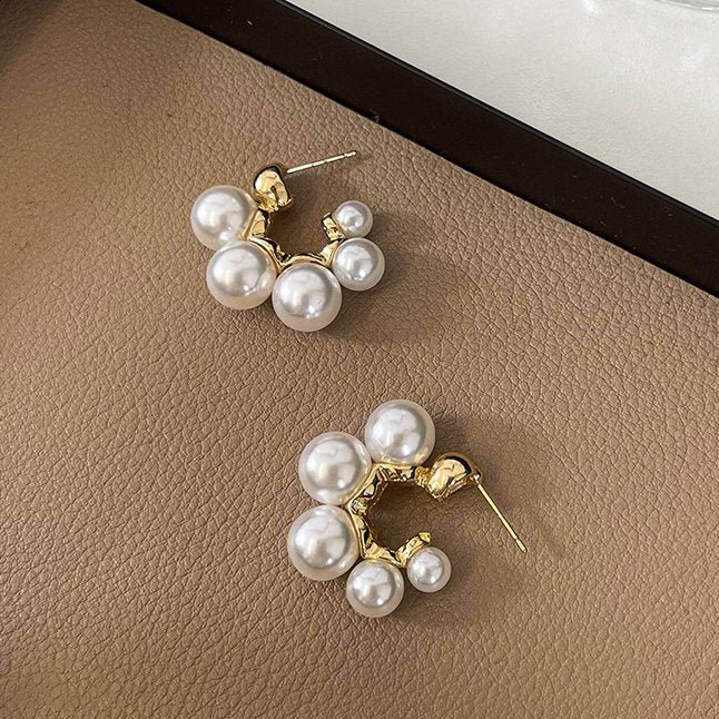 White pearl earrings
