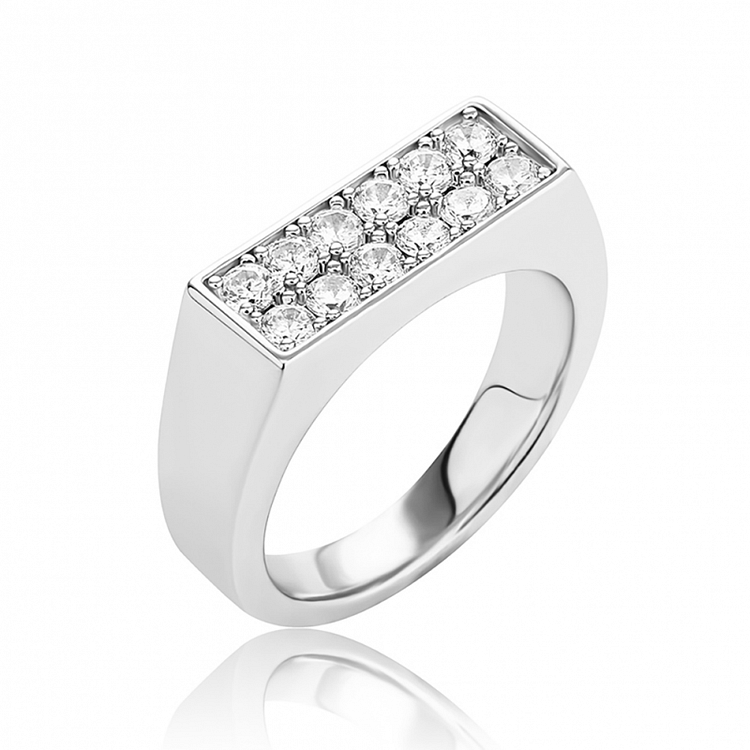 Iced Out Cubic Zirconia Ring Hip Hop Jewelry Gift