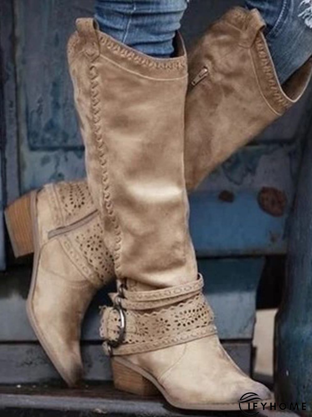 Daily Hollow-Out Spring Fall Cowboy Boot | IFYHOME