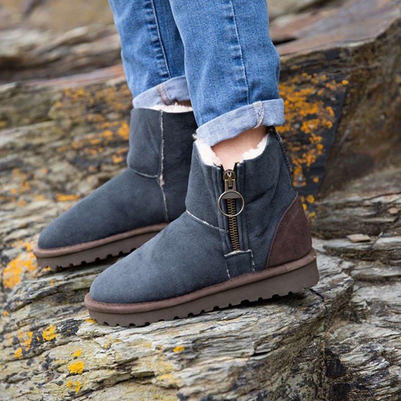 flat heel winter boots