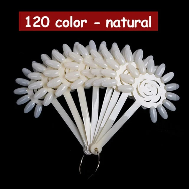 Manicure Tools Almond Transparent Tips Color Chart Display Ring Fan False Nail Sample Swatch Sticks SK07000NC