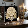 DIY Pearl Painting Rose for Home Wall Decor with Frame(30x30cm)
