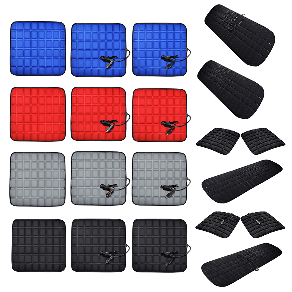 

12V 5V Heated Car Seat Cover Protector Front Rear Seat Pad Chair Cushion, Black, 501 Original