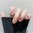 Qinice 24Pcs/Set Milkshake Diamond Lattice Wearing False Nails Tips Fall Winter Adhesive Fake Nails Removable French Press on Nail Art