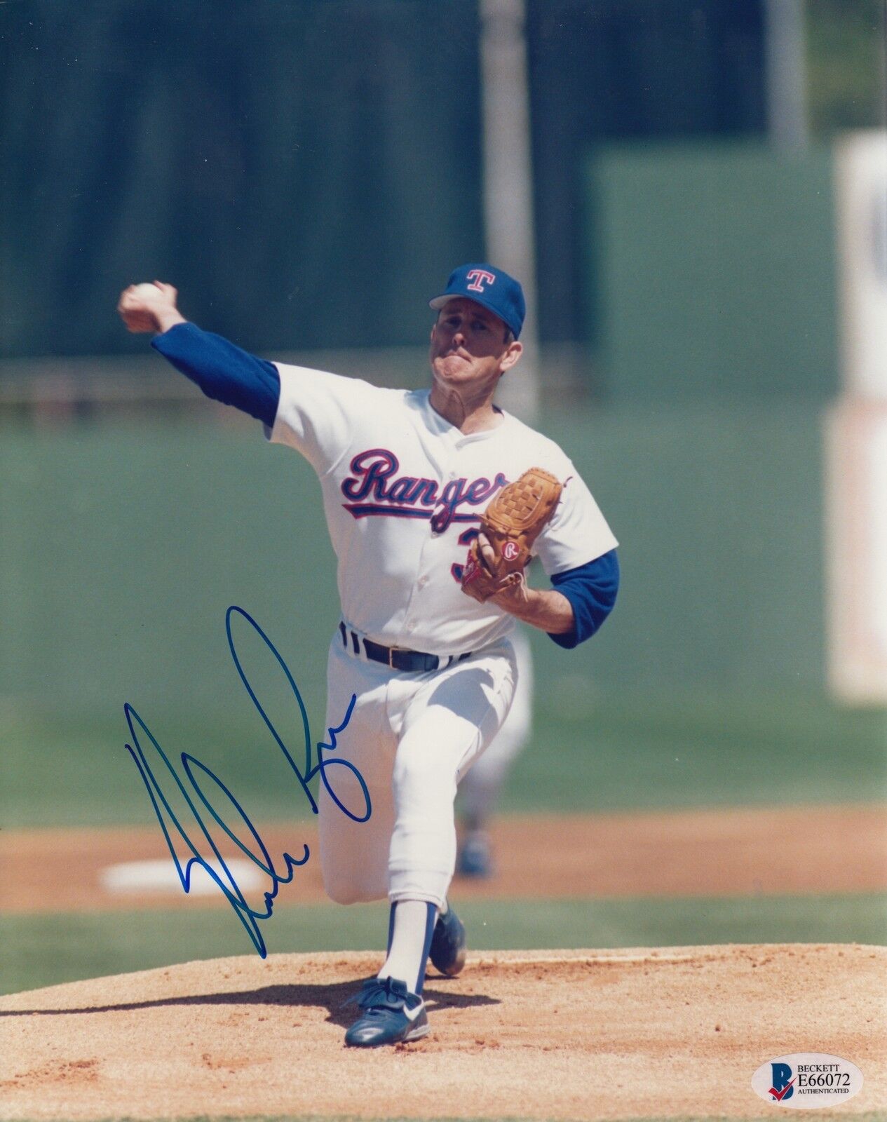 Nolan Ryan #0 8x10 Signed 8x10 Photo Poster painting Beckett Texas Rangers 061718