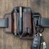 EDC Handmade Leather Multi-Function Tactical Tool Holster Wilderness Survival Storage Waist Bag